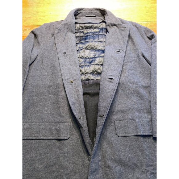 DKNY Mens Gray Wool Blend Button-Front Overcoat - Picture 4 of 9